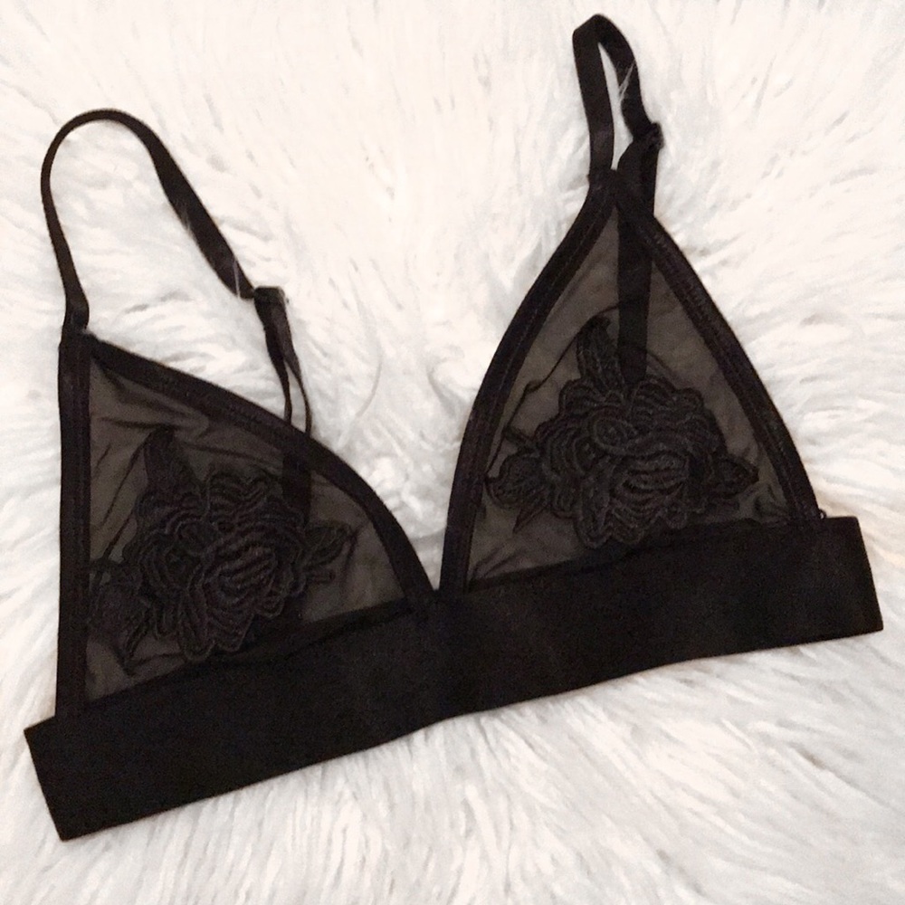 Rose embroidered bralette